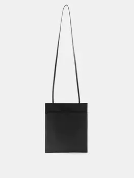 Большая кожаная сумка через плечо The Row, черный