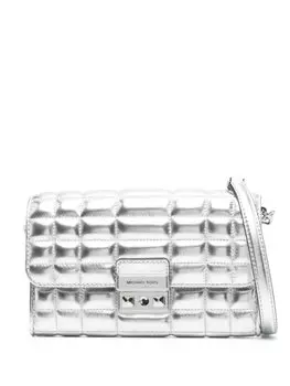 Большая кожаная сумка через плечо Tribeca Michael Kors Collection, серебристый