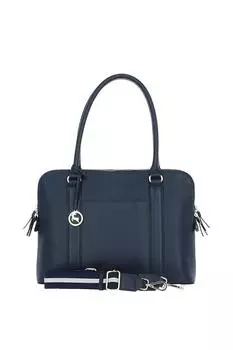 Большая кожаная сумка из трех секций 'Cuore di Cuoio' Ashwood Leather, темно-синий