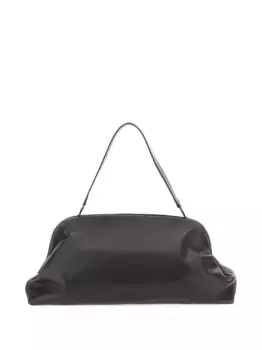 Большая кожаная сумка-клатч Alberta Ferretti, коричневый