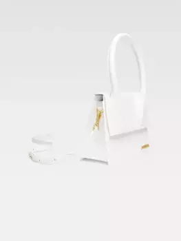 Большая кожаная сумка Ле Гранд Чикито Jacquemus, белый