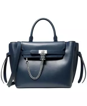 Большая кожаная сумка-портфель hamilton legacy с поясом Michael Kors, синий