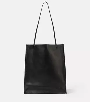 Большая кожаная сумка To Go The Row, Black Ans