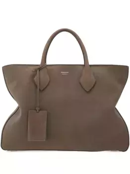 Большая кожаная сумка-тоут Ferragamo, коричневый