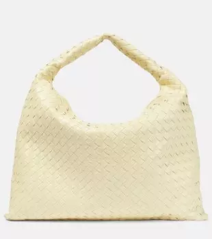 Большая кожаная сумка-тоут hop Bottega Veneta, желтый