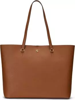 Большая кожаная сумка-тоут Karly с перекрестной штриховкой LAUREN Ralph Lauren, цвет Lauren Tan