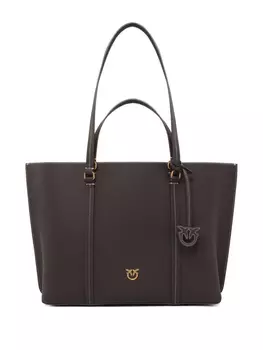 Большая кожаная сумка-тоут PINKO, коричневый