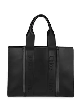 Большая кожаная сумка-тоут Woody Chlo, черный