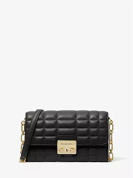 Большая кожаная сумка-трансформер Tribeca через плечо Michael Kors, черный