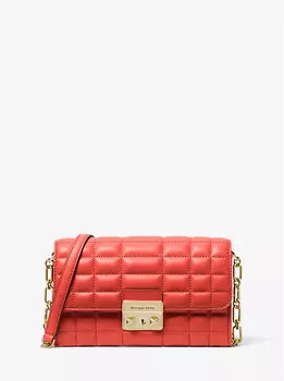 Большая кожаная сумка-трансформер Tribeca через плечо Michael Kors, коралловый