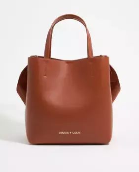 Большая кожаная сумка в стиле чихуахуа, трансформируемая в сумку через плечо Bimba y Lola, коричневый