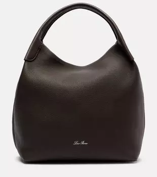 Большая кожаная сумка-ведро Bale Loro Piana, Dark Chocolate Locor