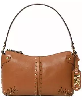 Большая кожаная сумочка Astor с заклепками Michael Kors, золотой