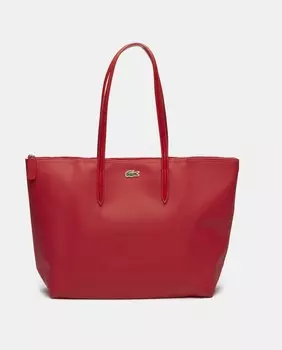 Большая красная сумка-шопер на молнии Lacoste, красный