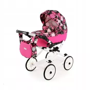 Большая кукольная коляска Вики с сумкой и корзинкой Ви-01 Adbor