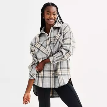 Большая куртка на пуговицах в клетку SO для юниоров, цвет Grey Plaid