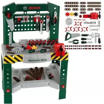 Большая мастерская Bosch для детей, молоток, пила, тиски, 77 элементов 3+ Кляйн Klein