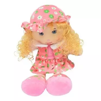 Большая мягкая кукла с вьющимися волосами. Inna marka