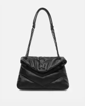 Большая мягкая сумка через плечо с клапаном Steve Madden, черный