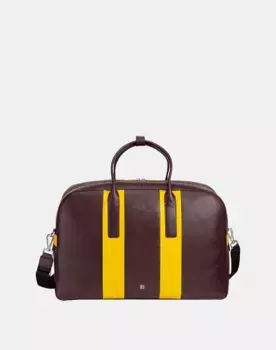 Большая мужская кожаная дорожная сумка 32 л бордовая Dudu, бордовый