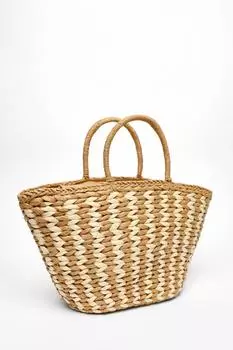 Большая натуральная плетеная соломенная сумка QUIZ Clothing