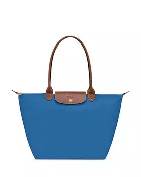 Большая нейлоновая сумка через плечо Le Pliage Original Longchamp, цвет Blue