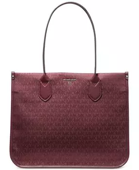 Большая объемная сумка с короткими ручками signature heidi Michael Kors