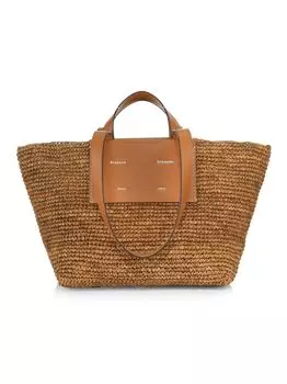 Большая объемная сумка-тоут Morris из рафии Proenza Schouler White Label