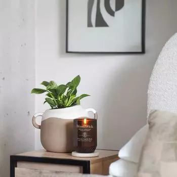 Большая обновленная свеча WoodWick Tomato Leaf & Basil