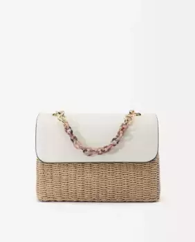 Большая однотонная женская сумка через плечо с клапаном и магнитной застежкой Parfois, белый