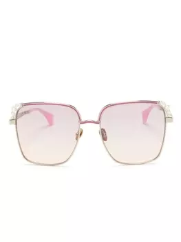 Большая оправа с жемчугом Солнцезащитные очки Vivienne Westwood, розовый