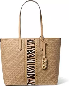 Большая открытая сумка-тоут Eliza East/West MICHAEL Michael Kors, цвет Camel Multi
