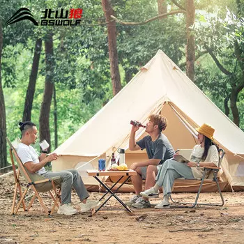 Большая палатка для кемпинга BSWolf, утолщенная, защита от сильного дождя и солнца для более 8 человек, 400*400 зыбучих песков, золото