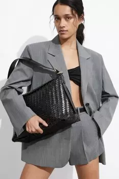 Большая плетеная сумка для переноски & Other Stories, черный