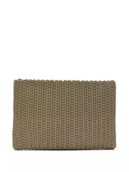 Большая плетеная сумка-клатч palorosa, нейтральный