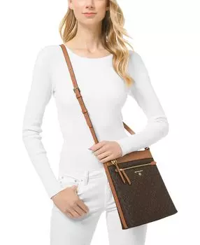 Большая плоская сумка через плечо с логотипом Jet Set Charm North South Michael Kors