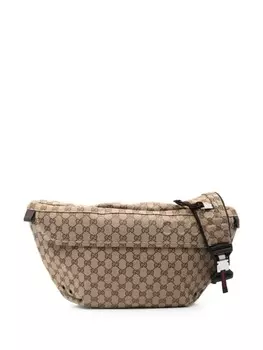 Большая поясная сумка с логотипом GG Gucci, нейтральный цвет