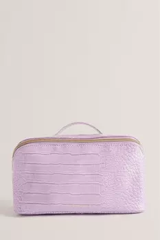 Большая прямоугольная косметичка Haanas с эффектом кожи крокодила Ted Baker, фиолетовый