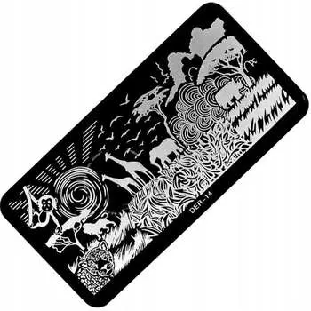 Большая прямоугольная пластина для штамповки штампов со схемами тиснения ДЕР-14., Molly Lac