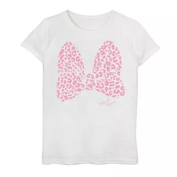 Большая розовая футболка с бантом и графическим рисунком Disney's Minnie Mouse для девочек 7–16 лет, белый