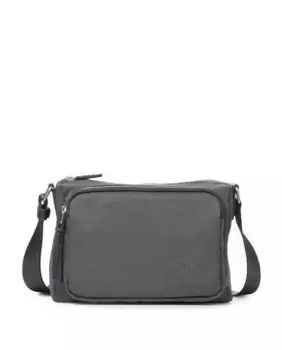 Большая серая широкая женская сумка через плечо Kcb