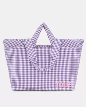 Большая сиреневая сумка-шоппер Carol Vichy с магнитной кнопкой Tous, сиреневый