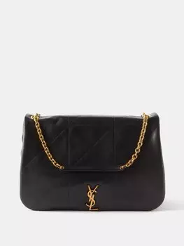 Большая стеганая кожаная сумка через плечо jamie Saint Laurent, черный
