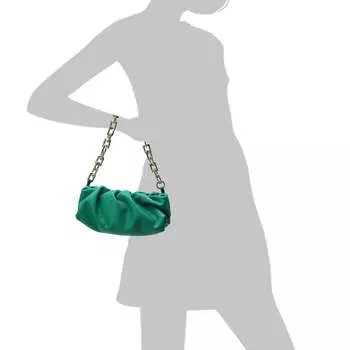 Большая стеганая кожаная сумка/сумка на плечо Tiffany & Fred из овчины, зеленый