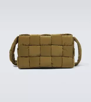 Большая стеганая сумка через плечо из технической кассеты Bottega Veneta, коричневый