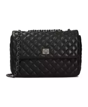 Большая стеганая сумка на цепочке Kazar, черный