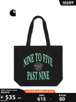 Большая сумка Carhartt Wip с рисунком в американском кампусном стиле, черный