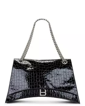 Большая сумка-цепочка Crush Balenciaga, черный