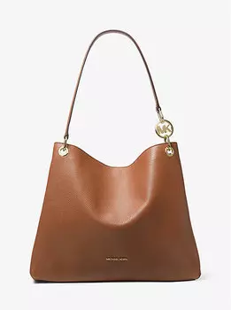 Большая сумка через плечо Christina из шагреневой кожи Michael Kors, коричневый
