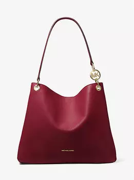 Большая сумка через плечо Christina из шагреневой кожи Michael Kors, красный